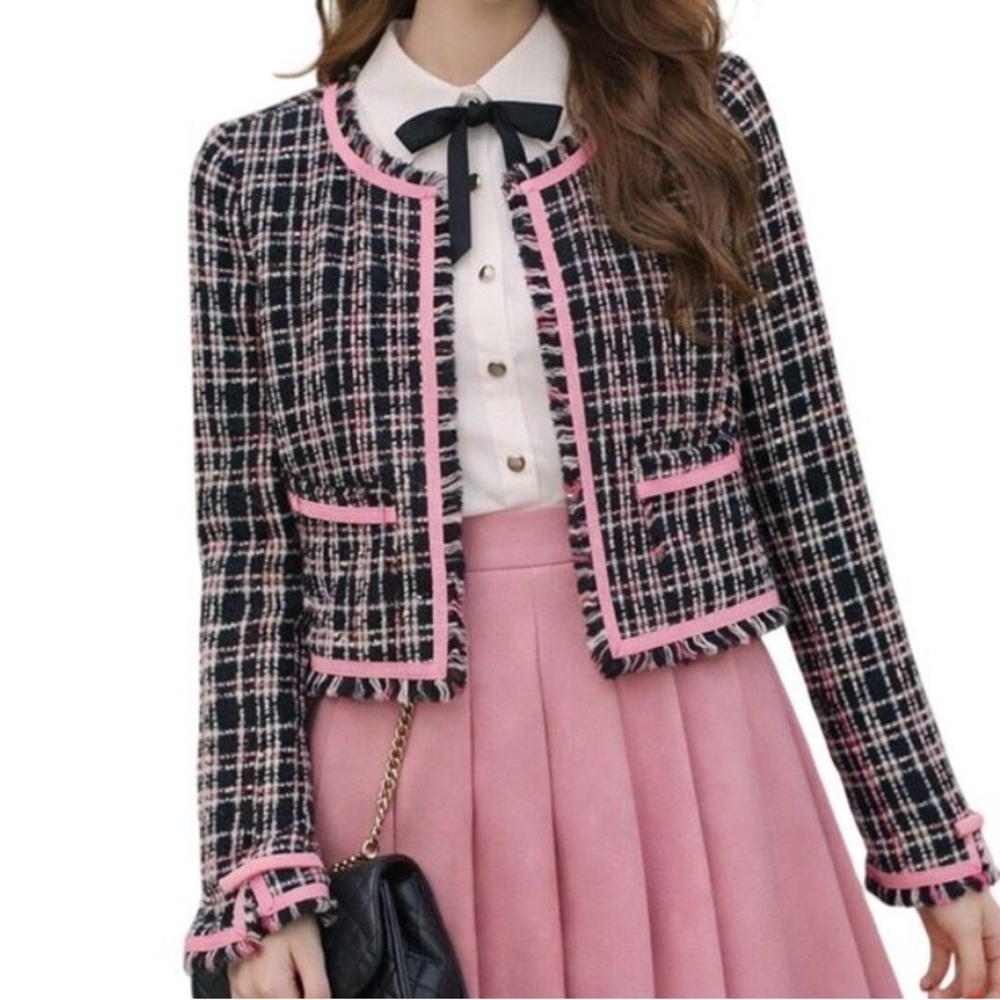 Sweet Lily Tweed Blazer Academia Twee Kidcore Whimsigoth Sz 8